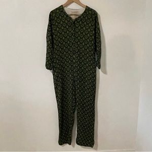 Ace & Jig Jacob Geometric Green Jacquard Pink Contrast Lining Jumpsuit-Medium